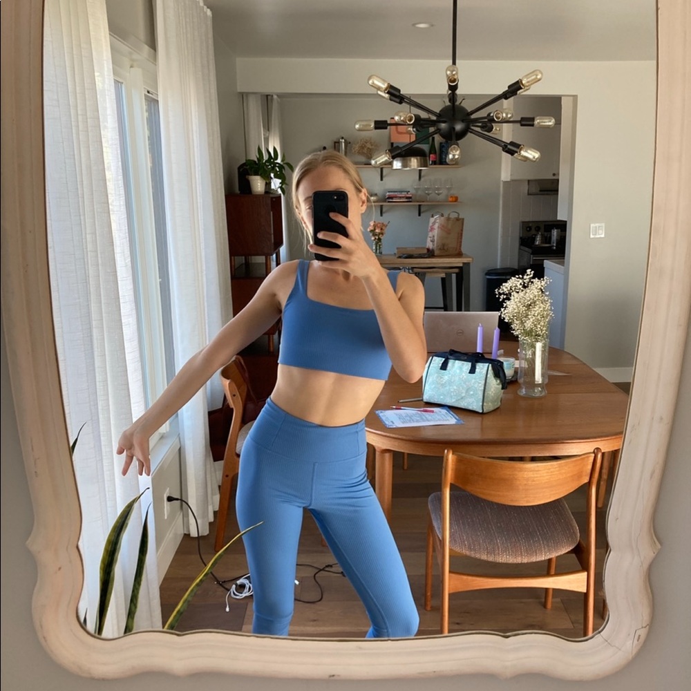 Girlfriend Collective XS compression ribbed workout set.